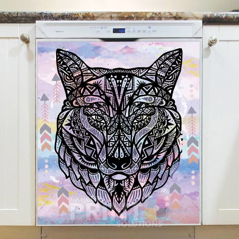 Majestic Wolf Head Dishwasher Sticker