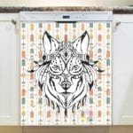 Native Wolf Head Dishwasher Sticker