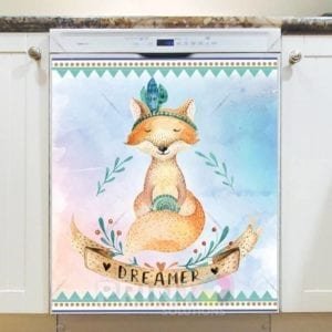 Cute Ethnic Fox - Dreamer Dishwasher Sticker
