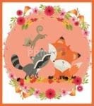 Cute Fox and Raccoon Dishwasher Sticker