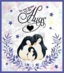 Cute Penguin Family - In Our Home We Do Hugs Dishwasher Sticker