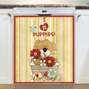 I Love Puppies! #1 - I Heart Puppies Dishwasher Sticker