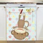 Sock Monkey Laundry Day Dishwasher Sticker