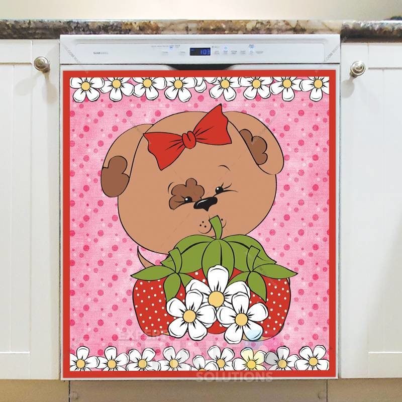 Strawberry Puppy #1 Dishwasher Sticker