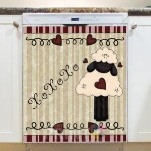 Cute Love Sheep #2 Dishwasher Sticker