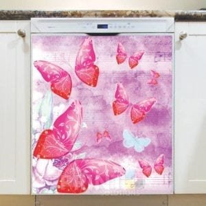 Pink Butterflies Dishwasher Sticker