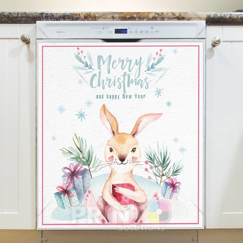 Christmas in the Woods #13 - Merry Christmas and Happy New Year Dishwasher Sticker