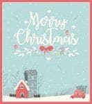 Christmas - Cute Christmas House - Merry Christmas Dishwasher Sticker