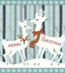 Christmas - White Deer Couple - Merry Christmas Dishwasher Sticker