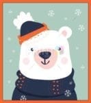 Christmas - Forest Christmas - Polar Bear Dishwasher Sticker