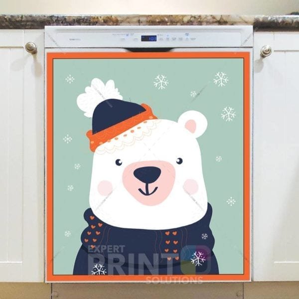Christmas - Forest Christmas - Polar Bear Dishwasher Sticker