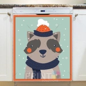 Christmas - Forest Christmas - Raccoon Dishwasher Sticker