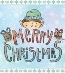2041-christmas-cute-elf-head-merry-christmas Christmas - Cute Elf Head - Merry Christmas Dishwasher Sticker