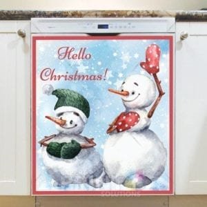 Christmas - Welcoming Snowman - Hello Christmas Dishwasher Sticker