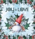 Christmas - Joy and Love Sweet Snowman Dishwasher Sticker