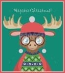 Christmas - Hipster Reindeer - Hipster Christmas Dishwasher Sticker