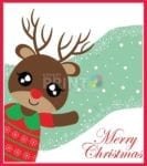 Christmas - Sweet Reindeer Girl #2 - Merry Christmas Dishwasher Sticker