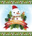 Christmas - Smiley Snowman - Merry Christmas Dishwasher Sticker