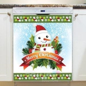Christmas - Smiley Snowman - Merry Christmas Dishwasher Sticker