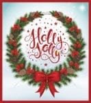 Christmas - Beautiful Christmas Wreath - Holly Jolly Dishwasher Sticker