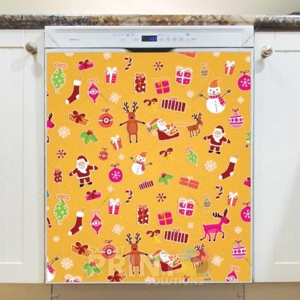 Christmas - Cute Christmas Design Dishwasher Sticker