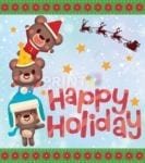 Christmas - Cute Teddy Bear Brothers #3 - Happy Holiday Dishwasher Sticker