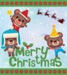 Christmas - Cute Teddy Bear Brothers - Merry Christmas Dishwasher Sticker