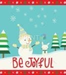 Christmas - Be Joyful Snowman Dishwasher Sticker