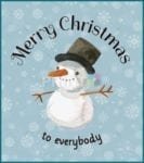 Christmas - Cute Christmas Snowman - Merry Christmas to everybody Dishwasher Sticker