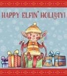 Christmas - Cute Christmas Elf - Happy Elfin' Holiday Dishwasher Sticker