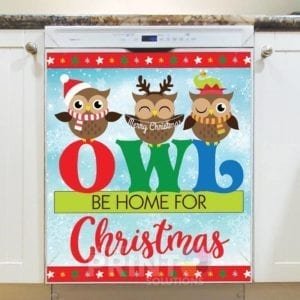 Christmas - Owl be Home for Christmas Dishwasher Sticker