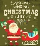 Christmas - Christmas Joy Santa - Sending Christmas Joy Dishwasher Sticker