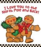 Christmas - Love Gingerbread Man and Girl - I Love You to the North Pole and Back Dishwasher Sticker