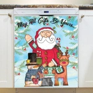Christmas - Santa and Friends - May All Gifts Be Yours Dishwasher Sticker