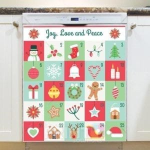 Christmas - Christmas Calendar #14 - Joy, Love and Peace Dishwasher Sticker