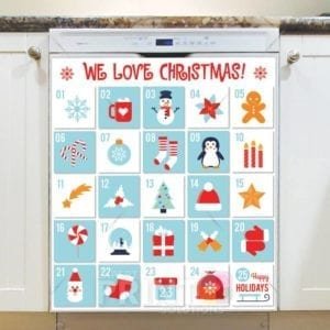 Christmas - Christmas Calendar #2 - We Love Christmas Dishwasher Sticker