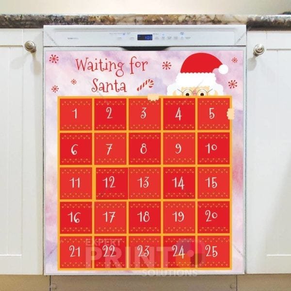 Christmas - Christmas Calendar - Waiting for Santa Dishwasher Sticker