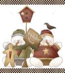 Christmas - Primitive Country Christmas #4 - Snowbodies Home Dishwasher Sticker