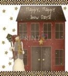 Christmas - Primitive Country Christmas #2 - Happy, Happy Snow Days Dishwasher Sticker