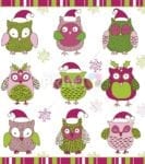Christmas - Festive Winter Owls Dishwasher Sticker