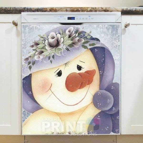 Christmas - Mrs. Snowman Dishwasher Sticker