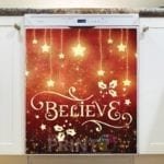 Christmas - Beautiful Christmas Stars - Believe Dishwasher Sticker