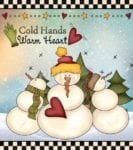 Christmas - Country Christmas Snowmen - Cold Hands Warm Heart Dishwasher Sticker