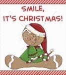 Christmas - Cute Gingerbread Boy - Smile, It's Christmas Dishwasher Sticker