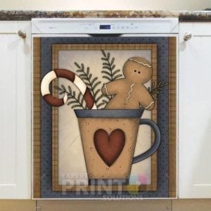 Christmas - A Cup of Gingerbread Man Dishwasher Sticker