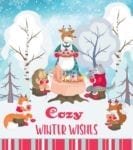 Christmas - Mrs Deer's Forest Teaparty - Cozy Winter Wishes Dishwasher Sticker