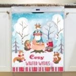 Christmas - Mrs Deer's Forest Teaparty - Cozy Winter Wishes Dishwasher Sticker