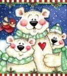 Christmas - 3 Cute Polar Bears Dishwasher Sticker