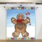 Christmas - Gingerbread Man Greeting #2 Dishwasher Sticker