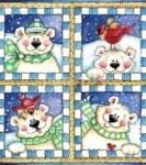 Christmas - Four Polar Bears Dishwasher Sticker